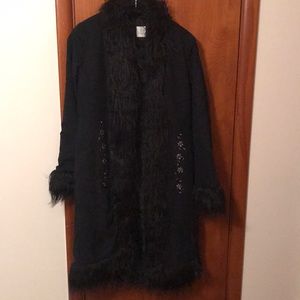 Camaieu Black Faux suede coat